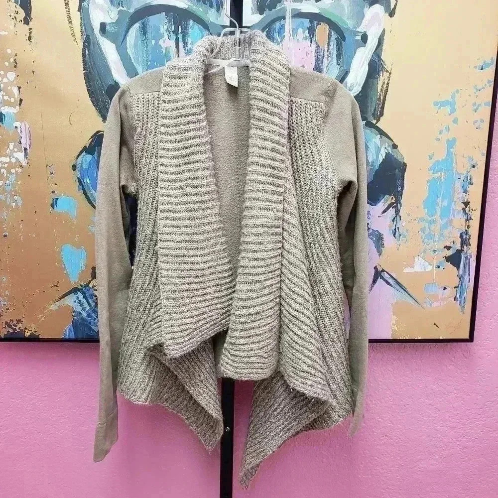 Prana Demure Knit Drape Front Cardigan/Sweater